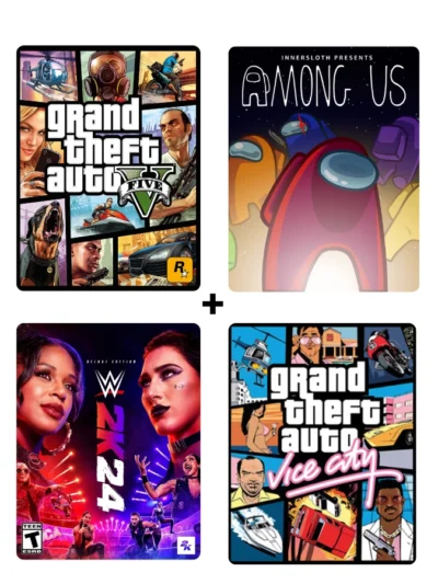 GTA 5 + Among us + WWE 2k24 + GTA vice city